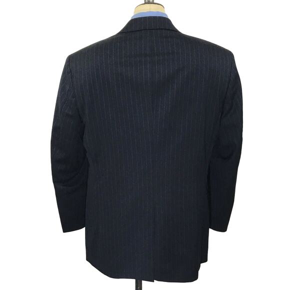 Brooks Brothers 1818 Madison Blue Striped Wool 2 Buttons Suit Jacket Mens 40R - Picture 4 of 9